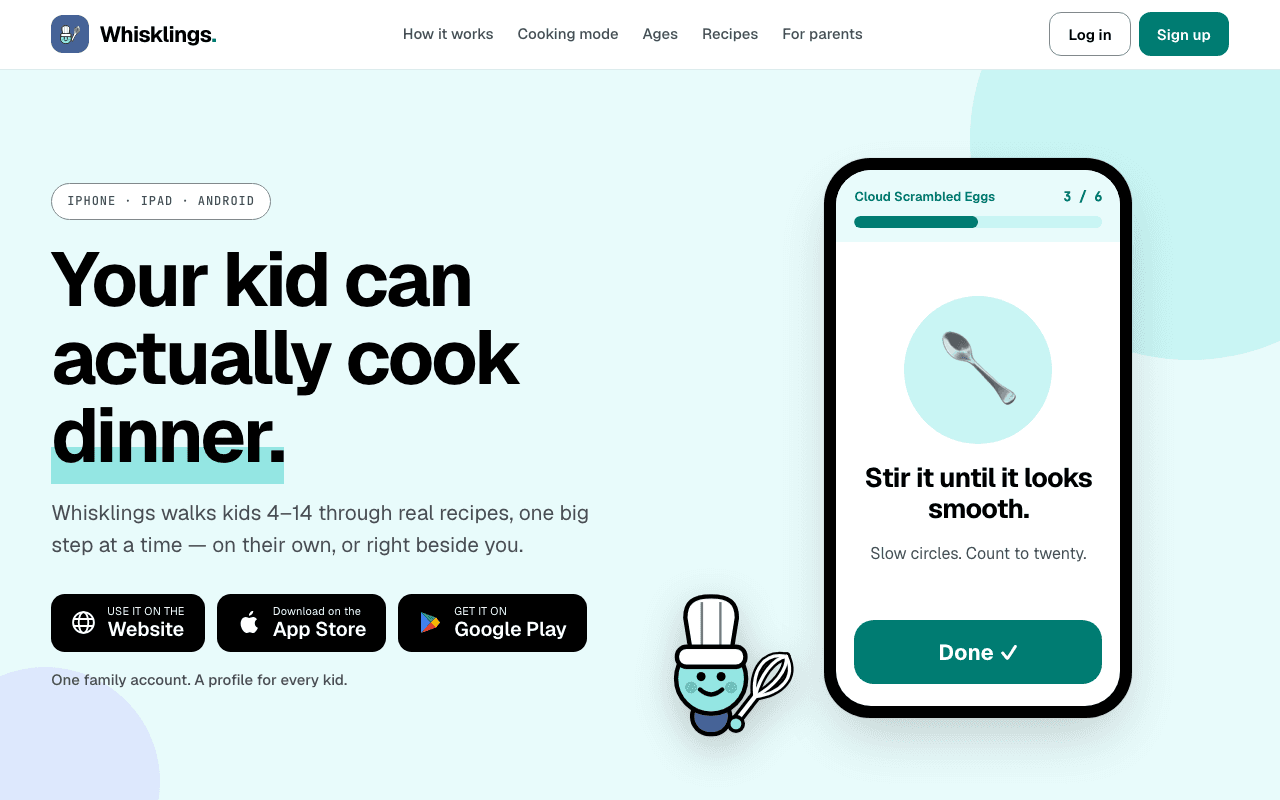 Whisklings homepage screenshot